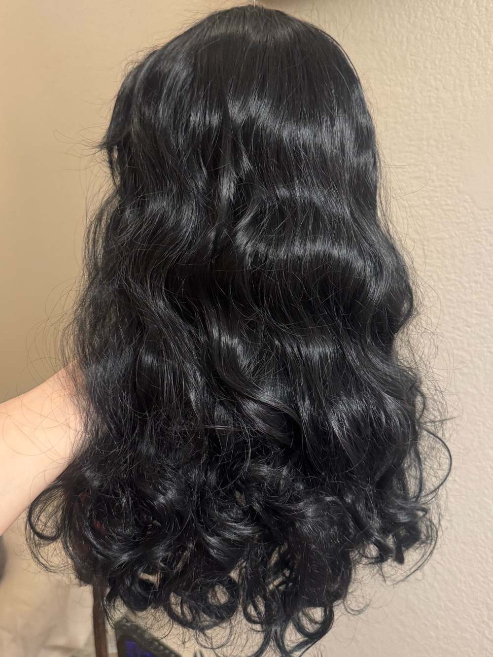 Black Bettie Page Wavy Synthetic Women's Wig with Bangs